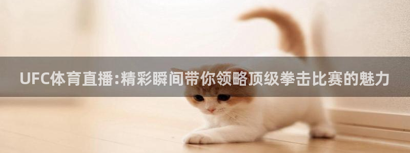 绿茵足球吧：UFC体育直播:精彩瞬间带你领略顶级拳击比赛的魅力